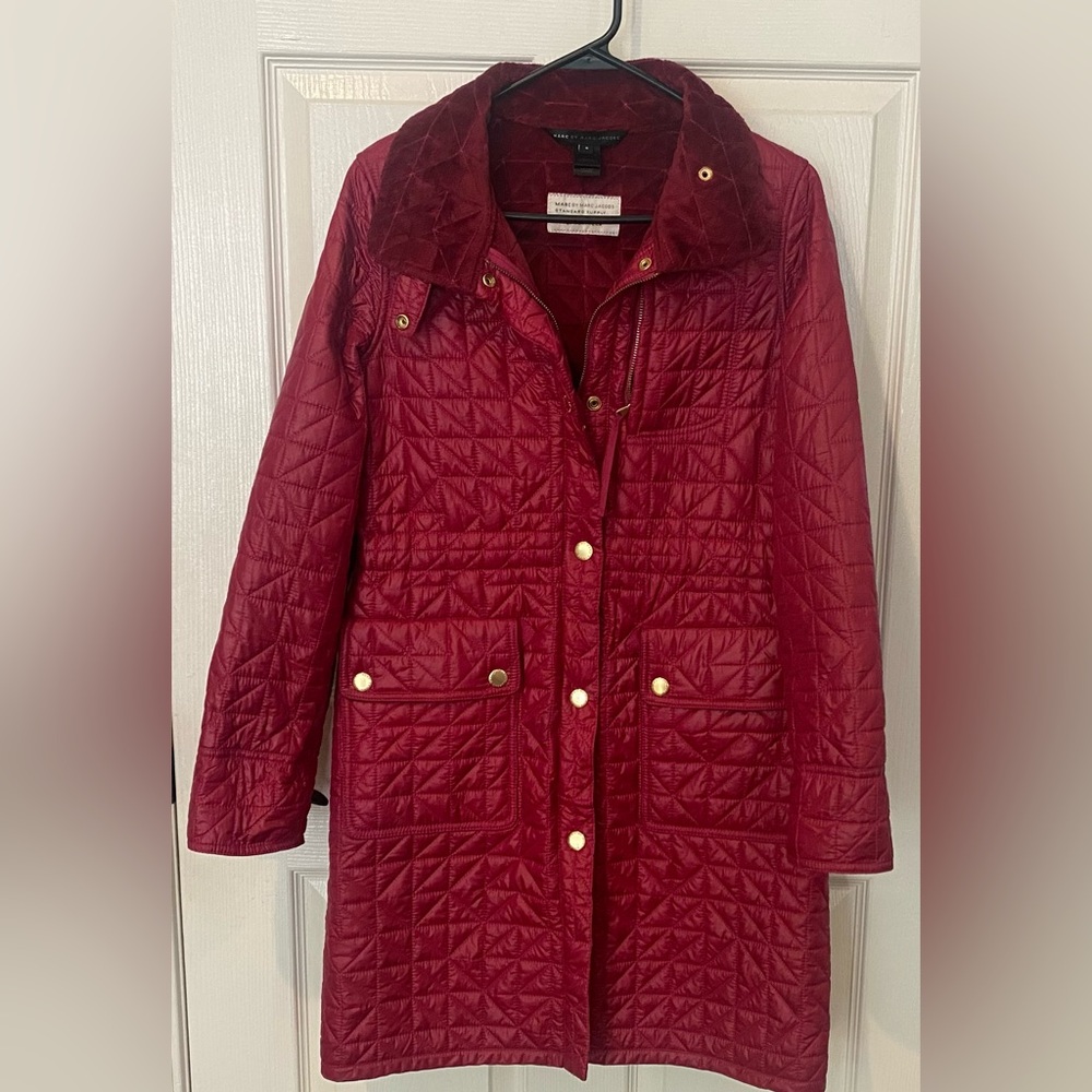 Marc By Marc Jacobs Quilted Lining Burgundy Coat